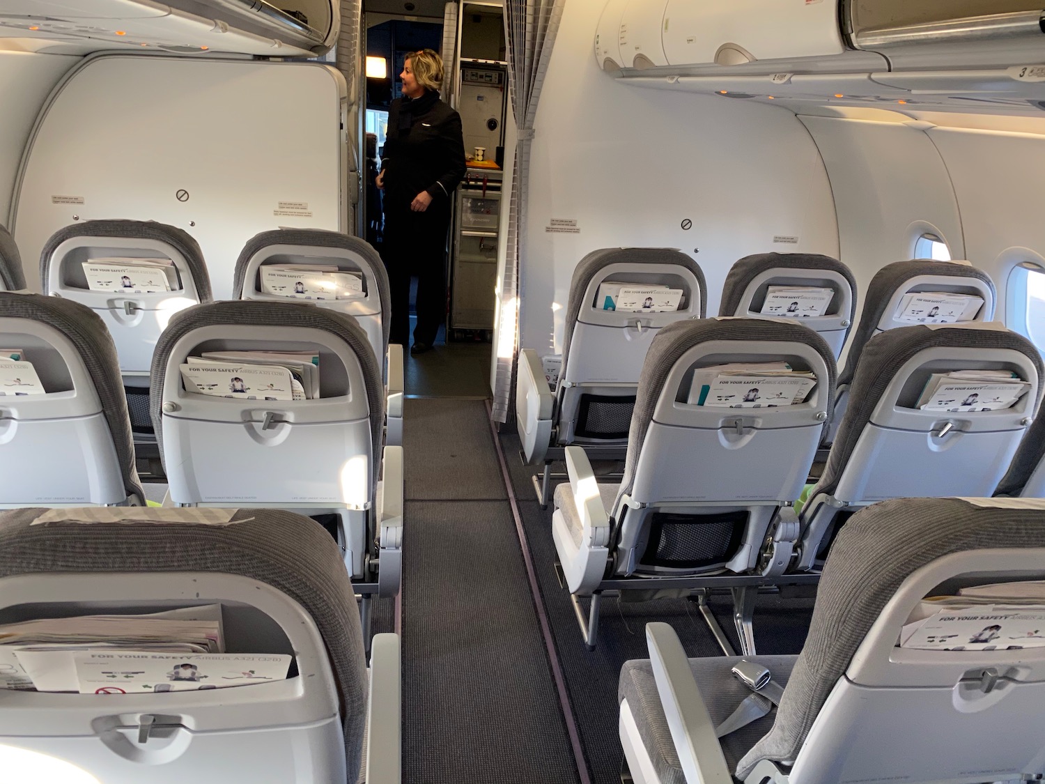 an airplane with rows of seats