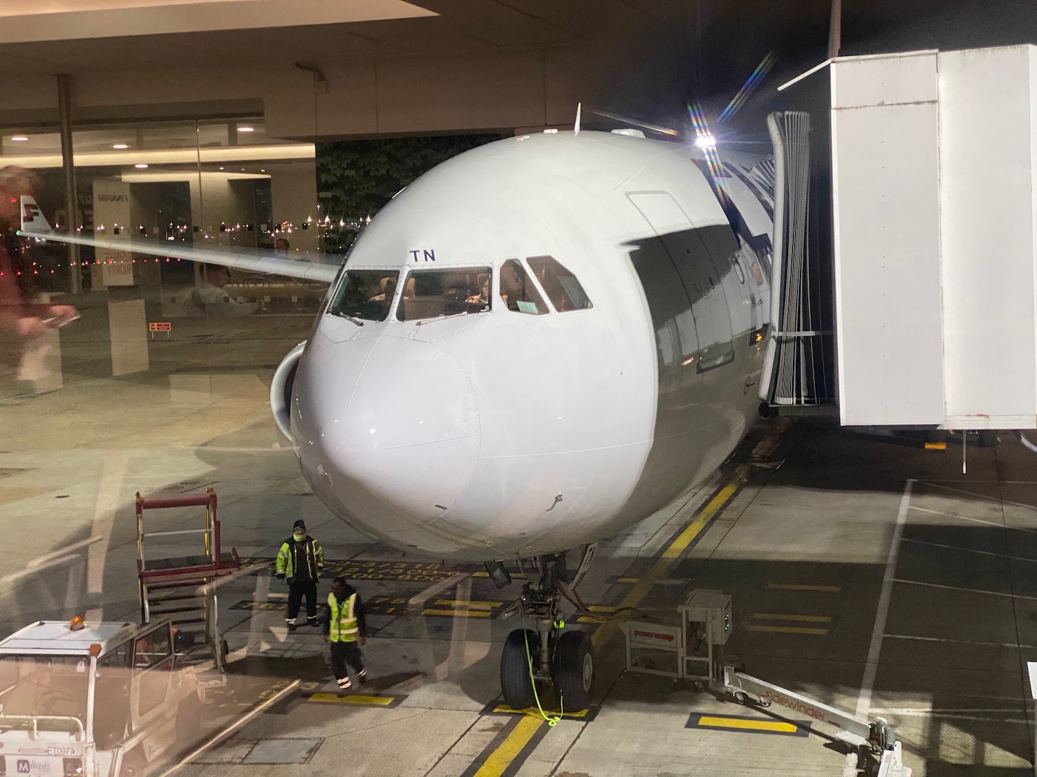 a plane in a hangar