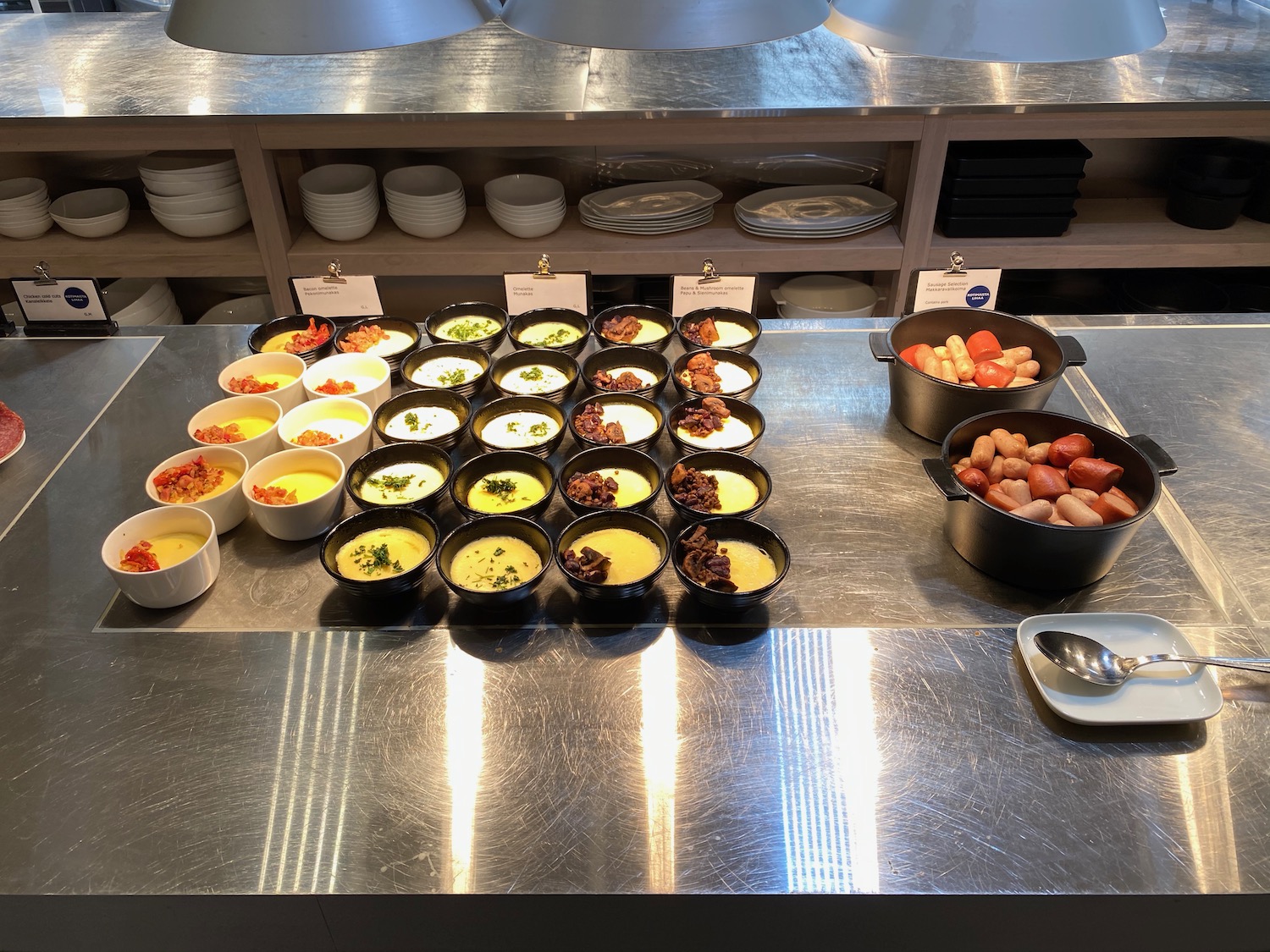 a table with bowls of food