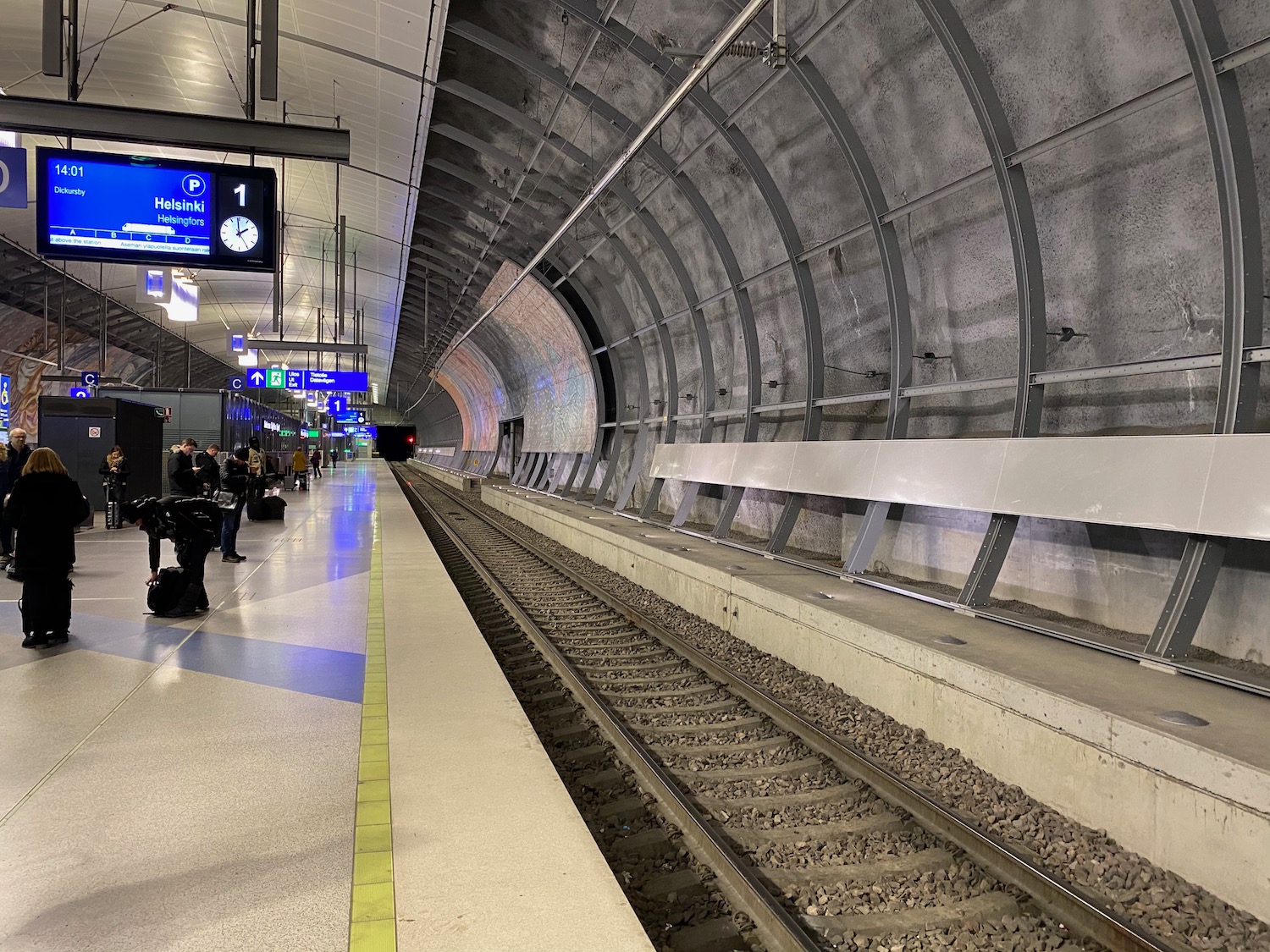 a train tracks in a train station