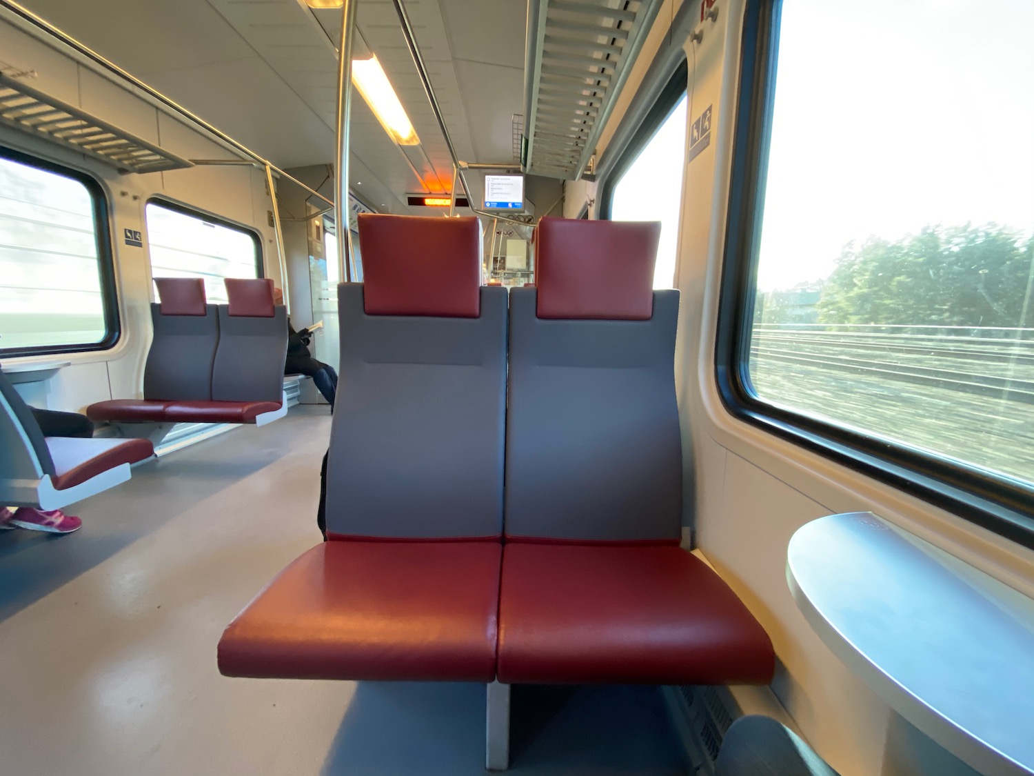 a seats on a train