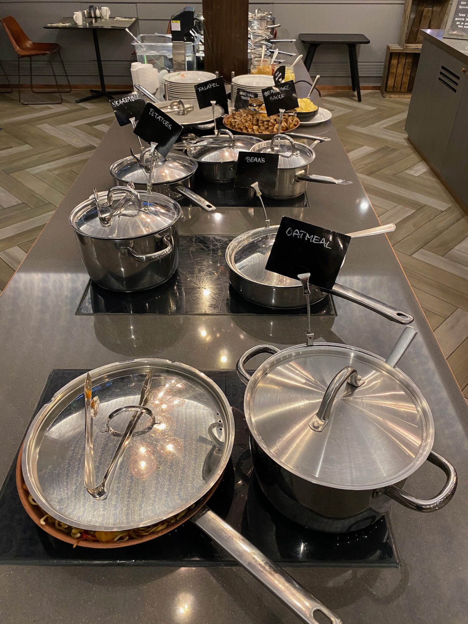 a group of pots on a counter