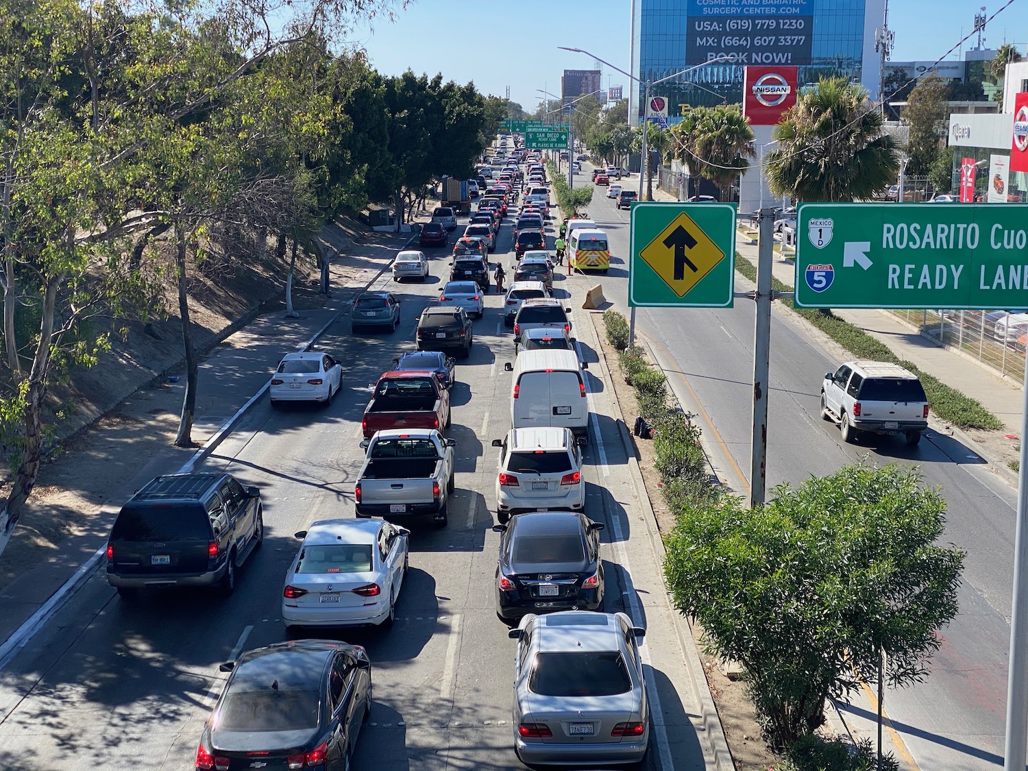 a traffic jam on a street