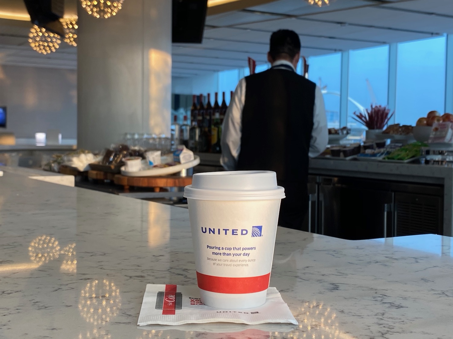 a coffee cup on a counter