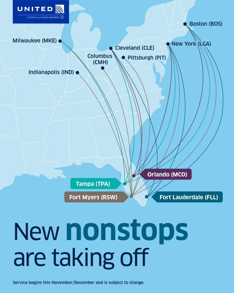 nonstop flights from cleveland