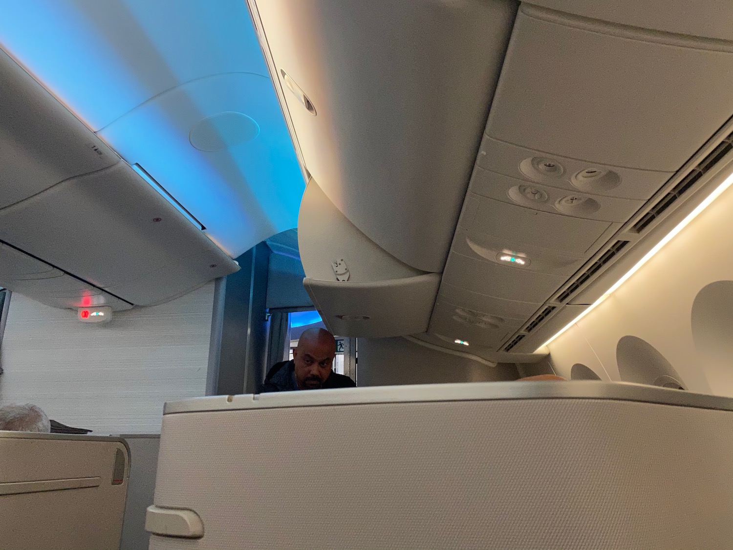 a man sitting in an airplane