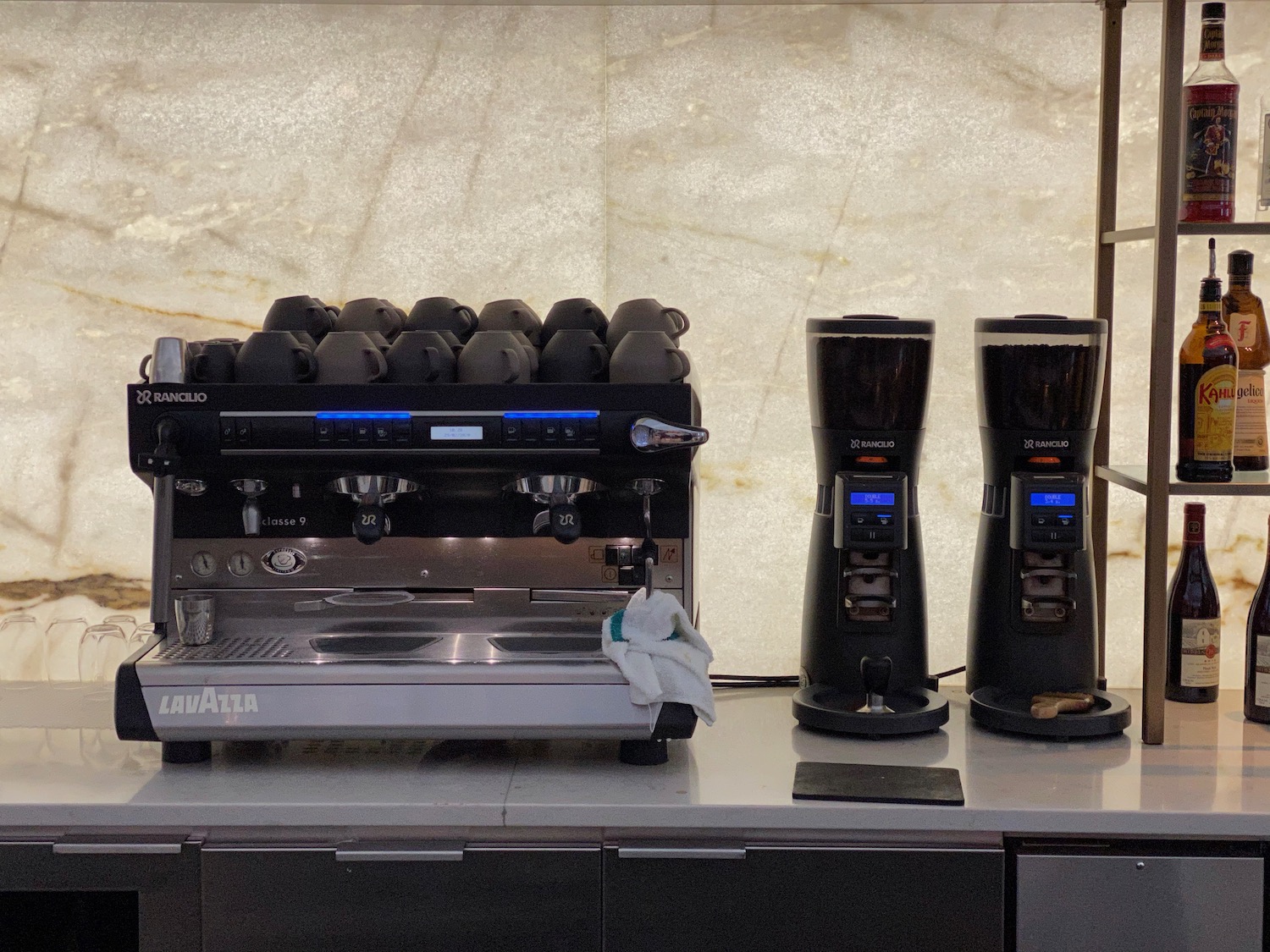 a coffee machine and two coffee machines