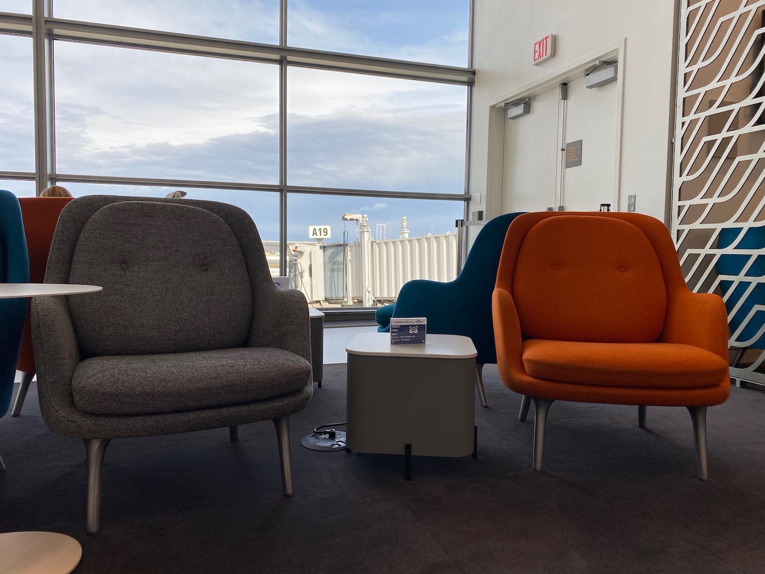 a group of chairs in a room