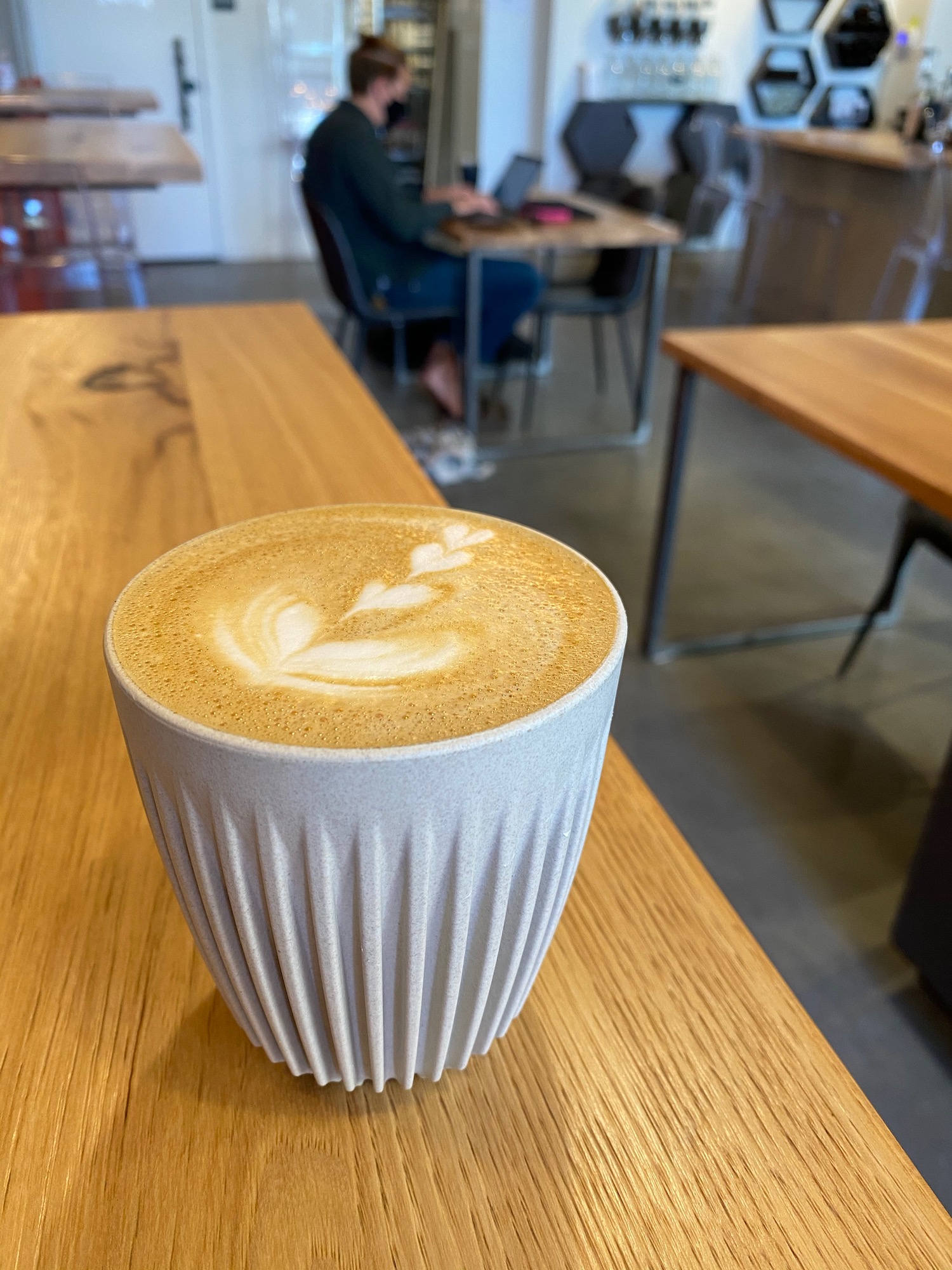 a cup of coffee on a table