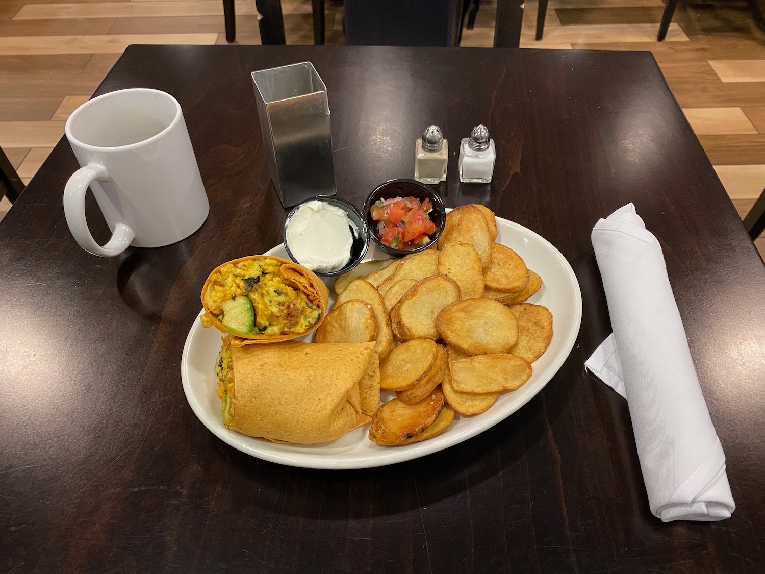 a plate of food on a table