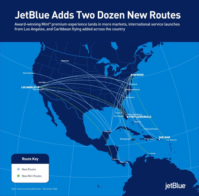 JetBlue Focuses On Leisure With Two Dozen New Routes Live and Let's Fly