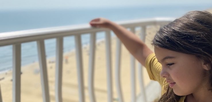 Lucy on the balcony