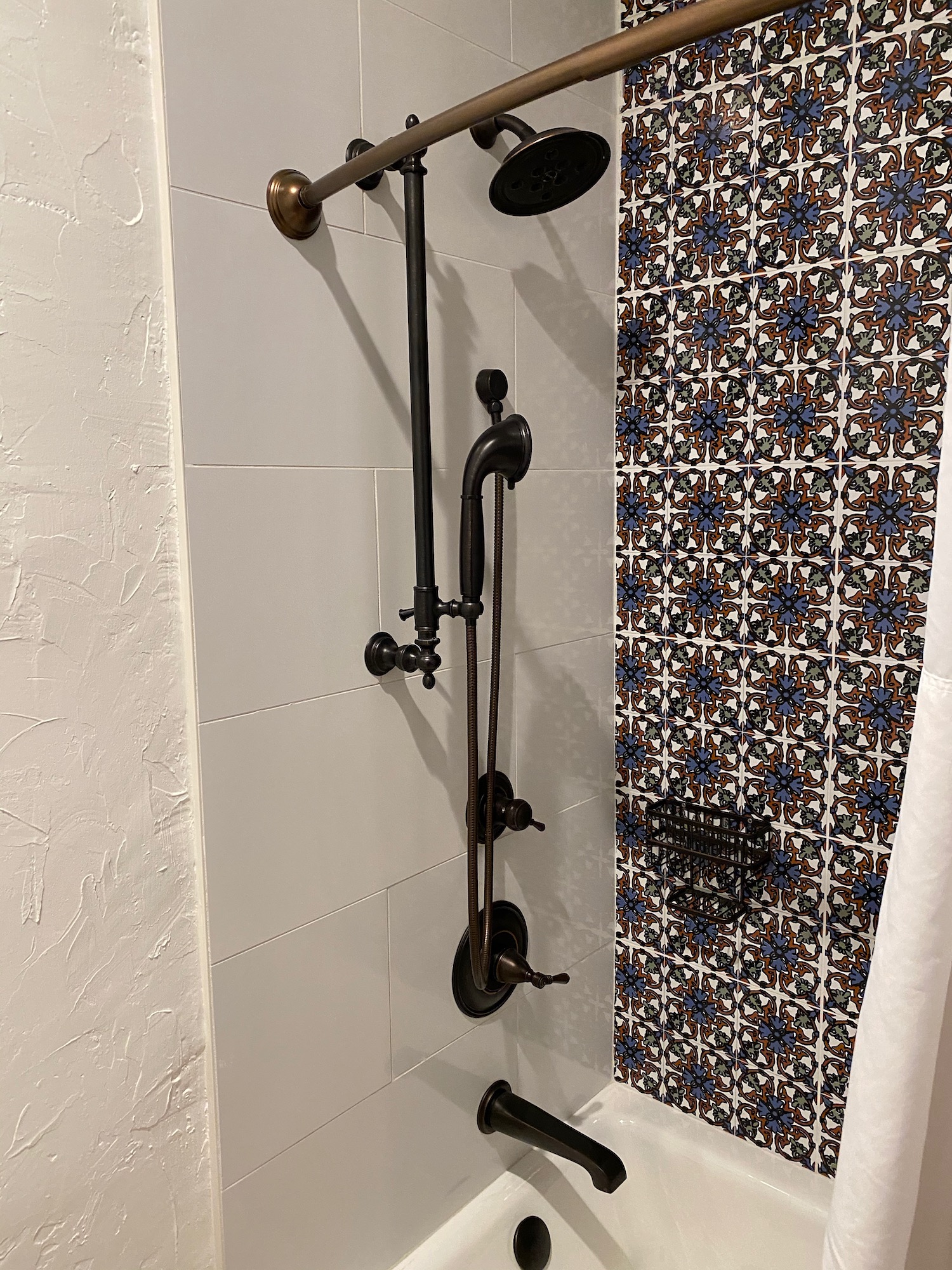 a shower head and faucet