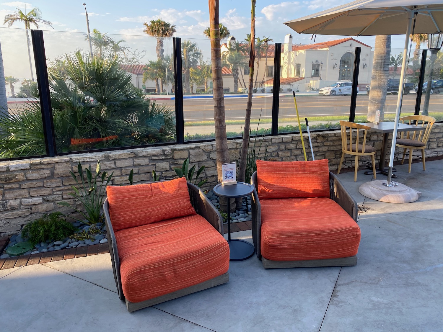 two chairs on a patio