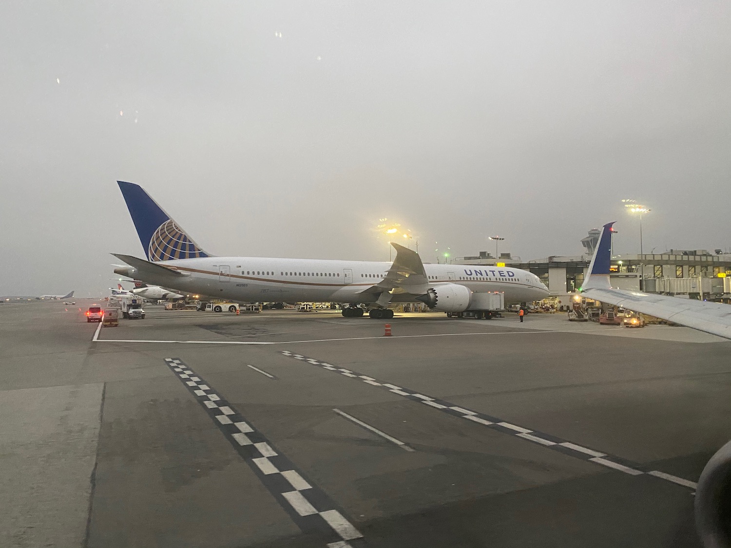 a large airplane parked at an airport