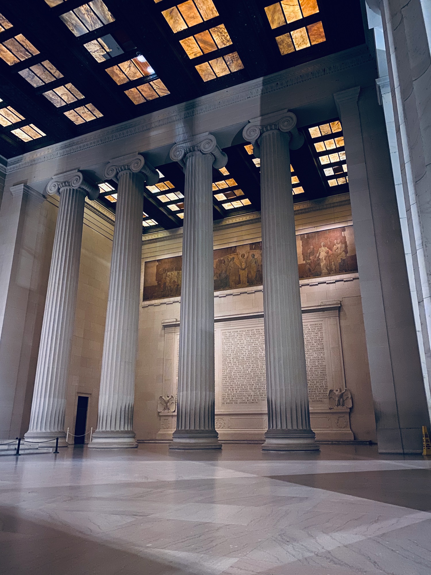 a large building with columns