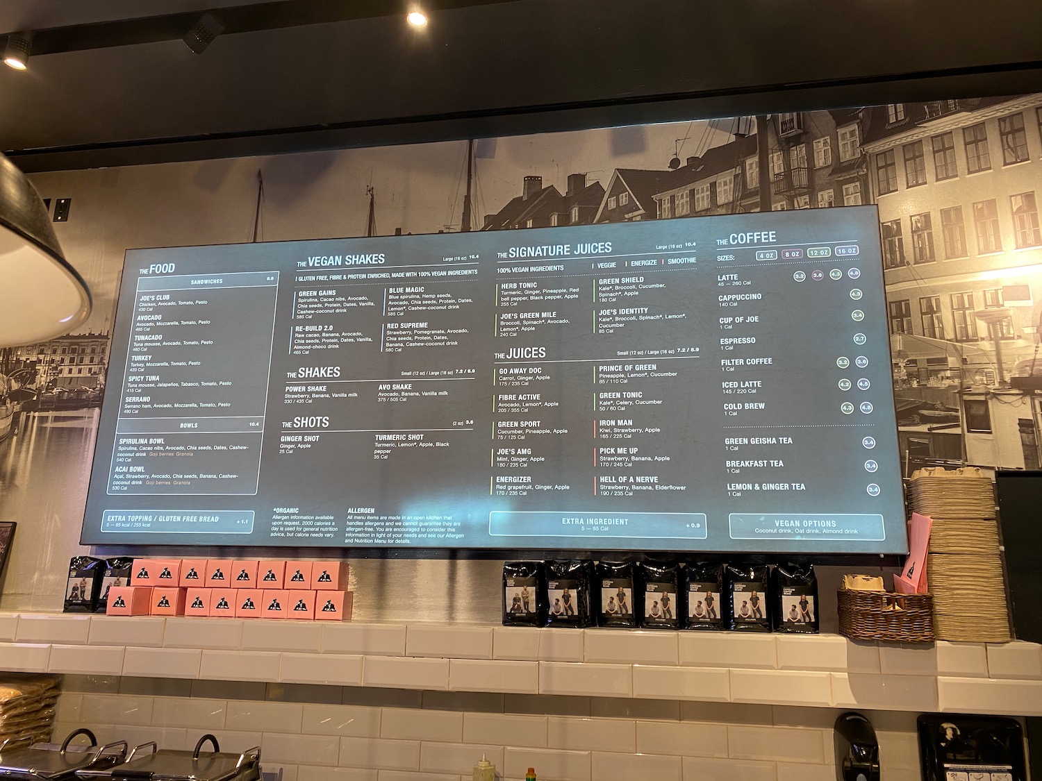 a screen with a menu on it