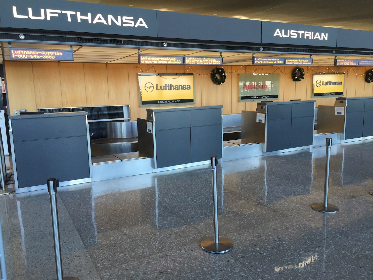 a check in area at an airport