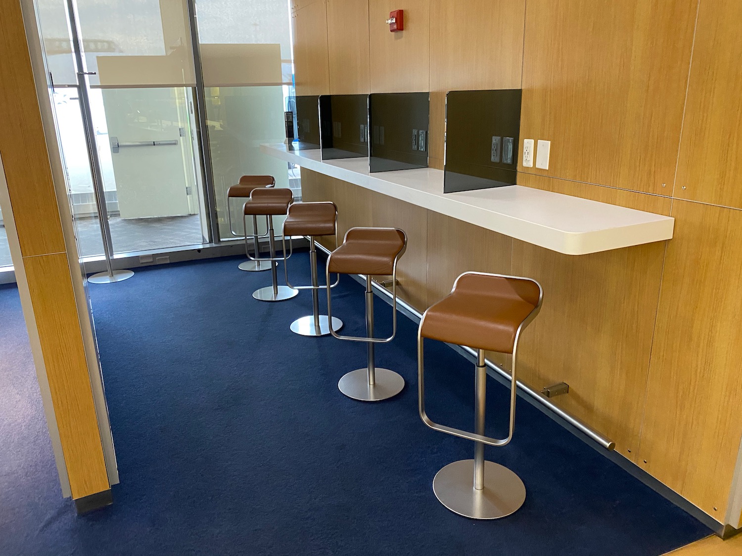 a row of stools in a room