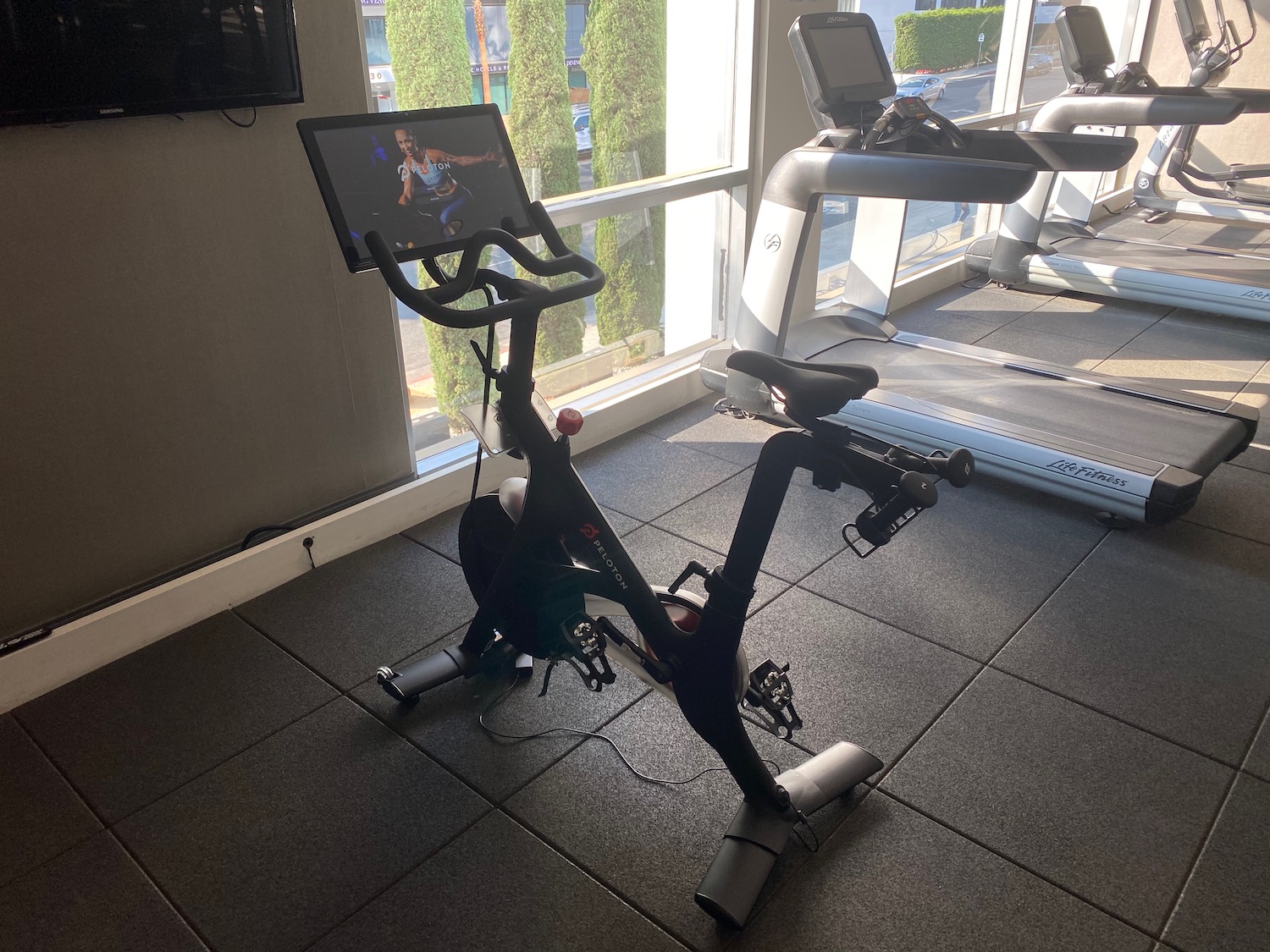 a exercise bike in a gym