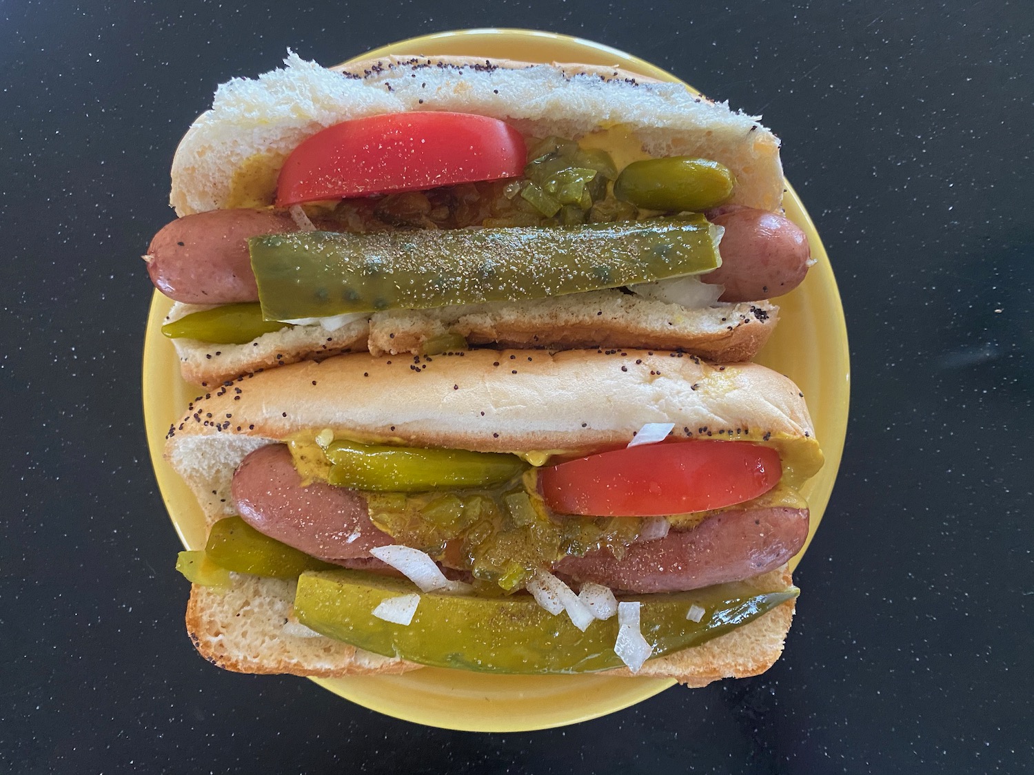 a hot dogs on a plate