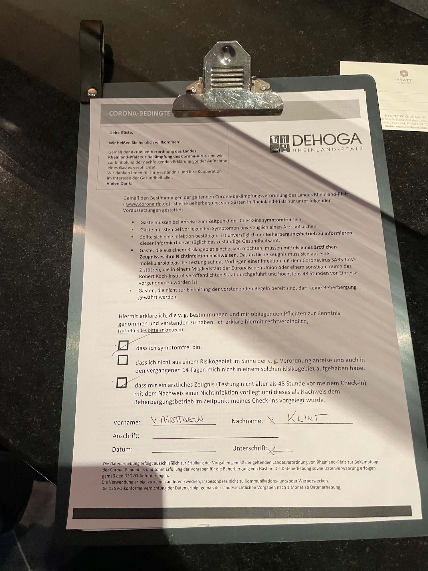 a clipboard with a paper on it