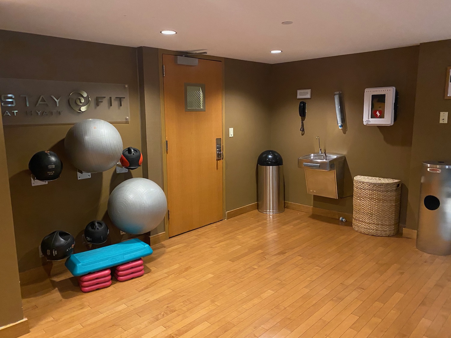 a room with a gym equipment