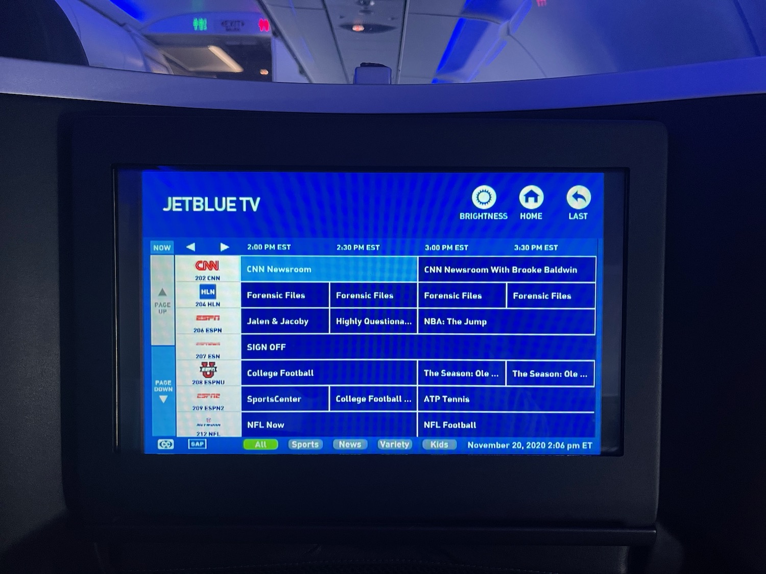 a screen on a plane