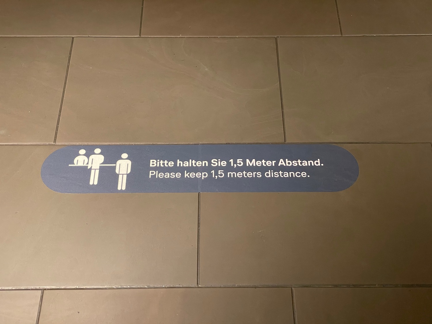 a sign on the floor