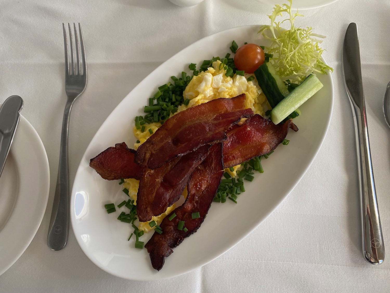 a plate of food with a fork and knife