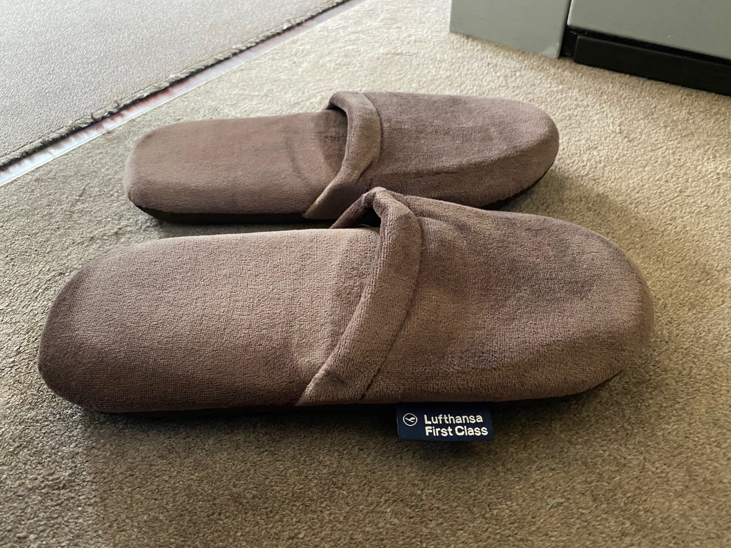 a pair of slippers on the floor