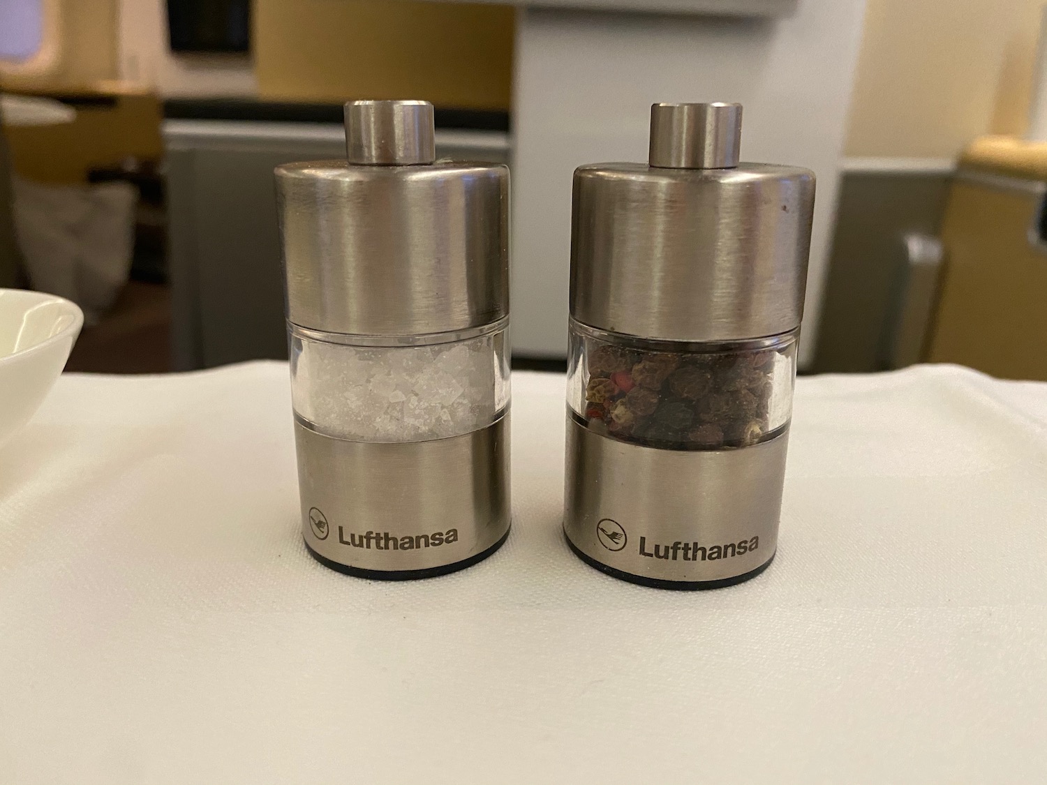 a salt and pepper shakers on a table