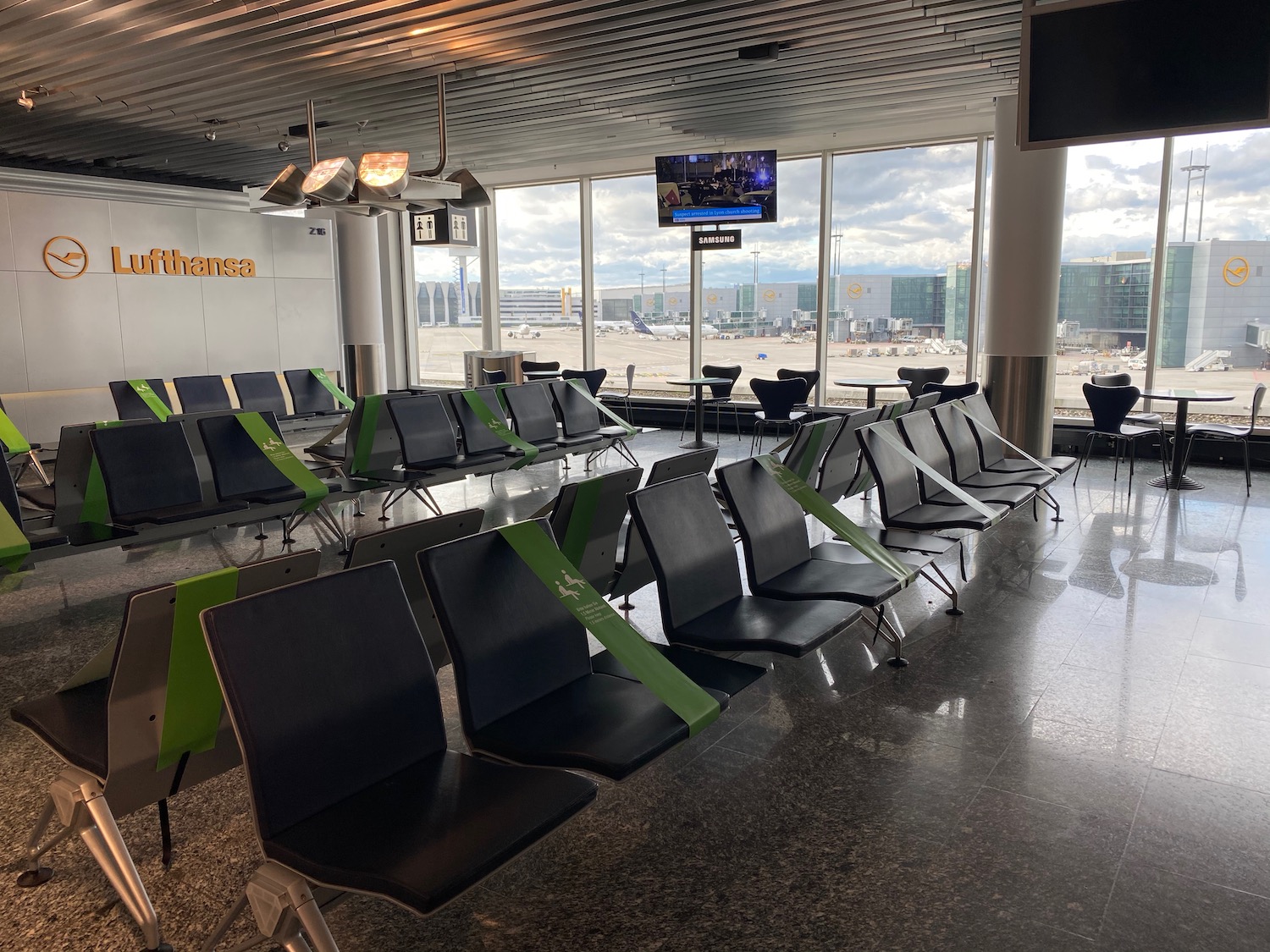 a row of chairs in a terminal