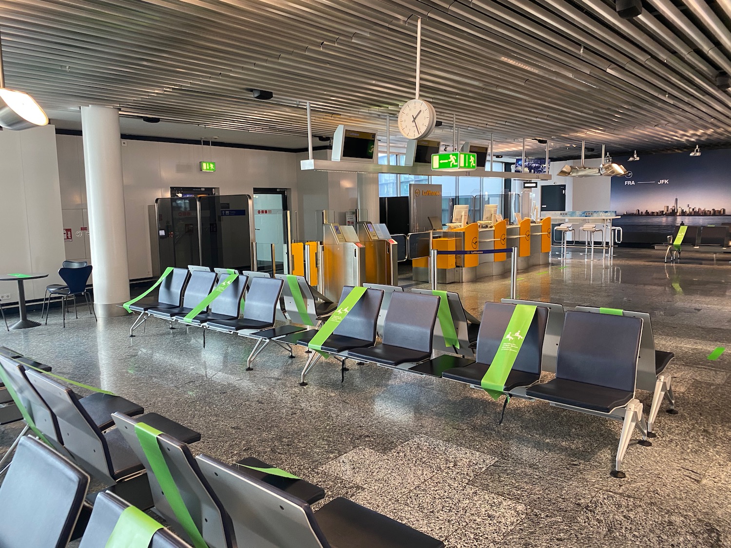 a row of chairs in a terminal