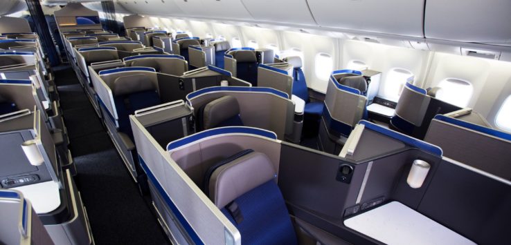 an airplane with seats and windows