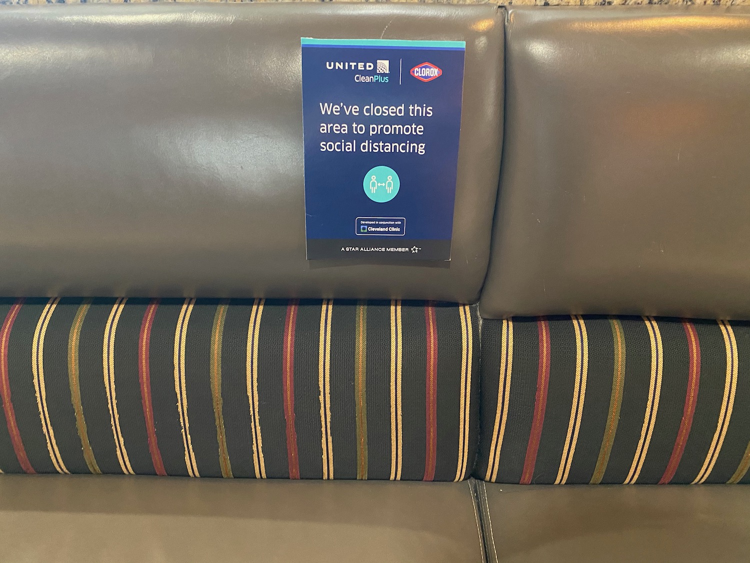 a sign on a seat