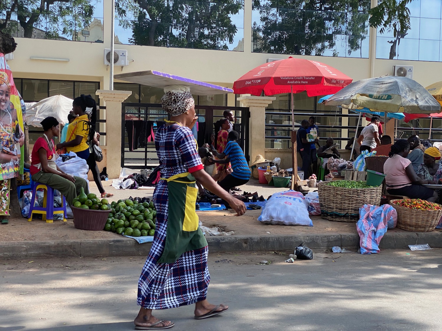 a woman walking on the street