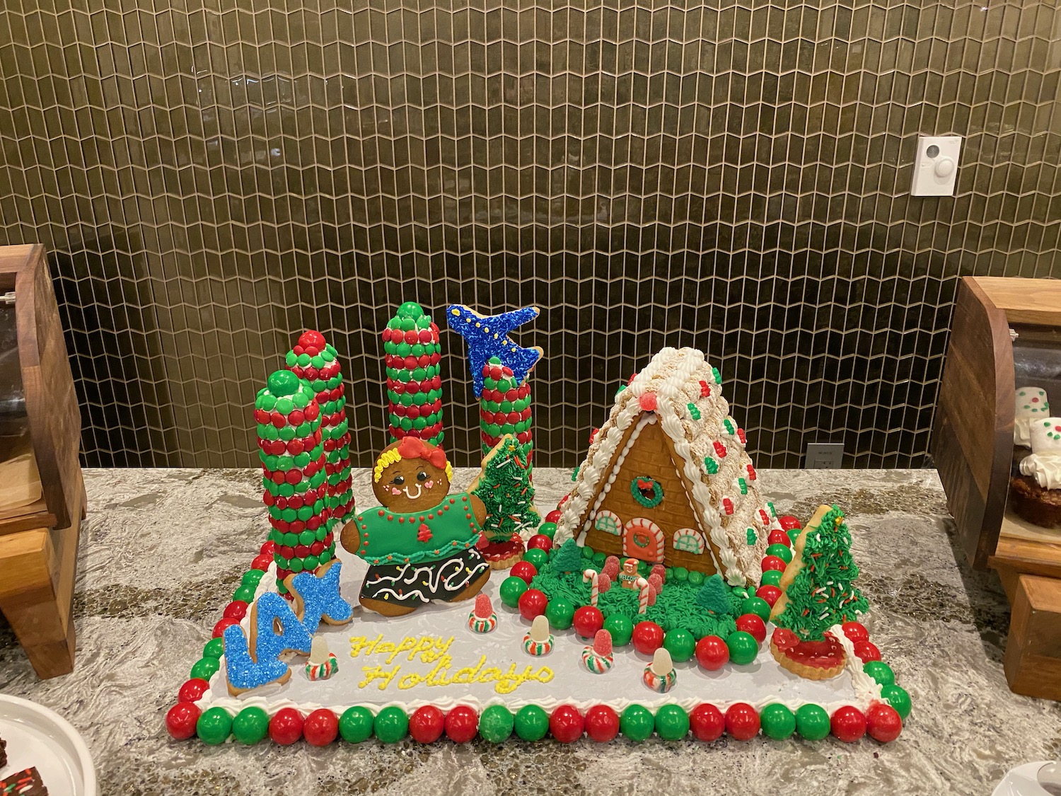 a gingerbread house and a gingerbread house