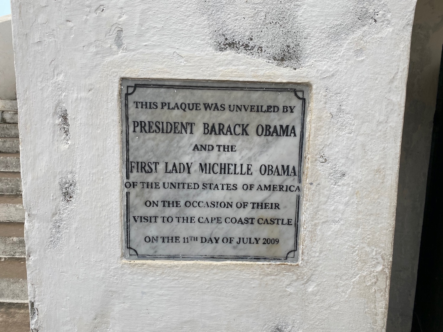 a plaque on a wall