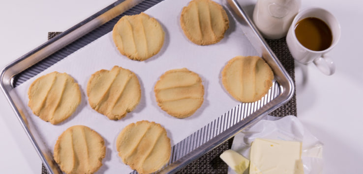 a tray of cookies and butter