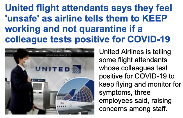 United Airlines Quarantine Protocol