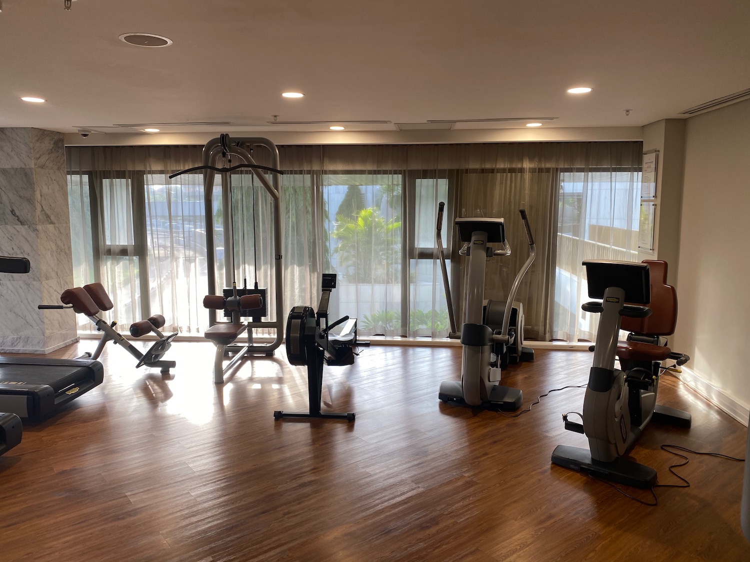 a room with exercise equipment