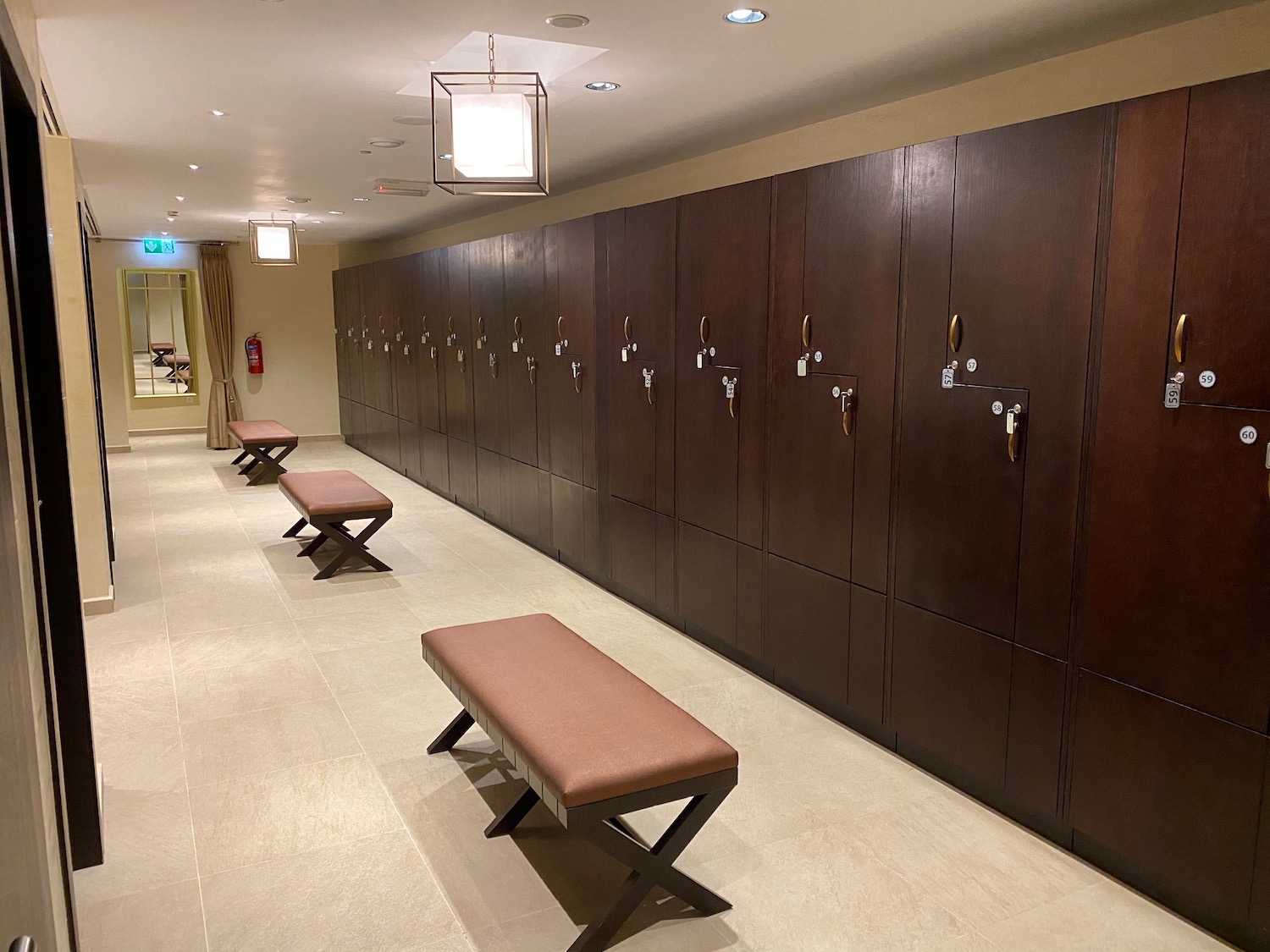 a row of lockers in a room