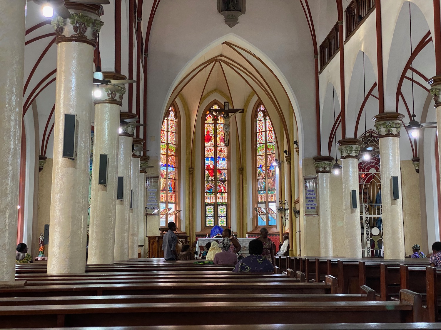 people sitting in a church