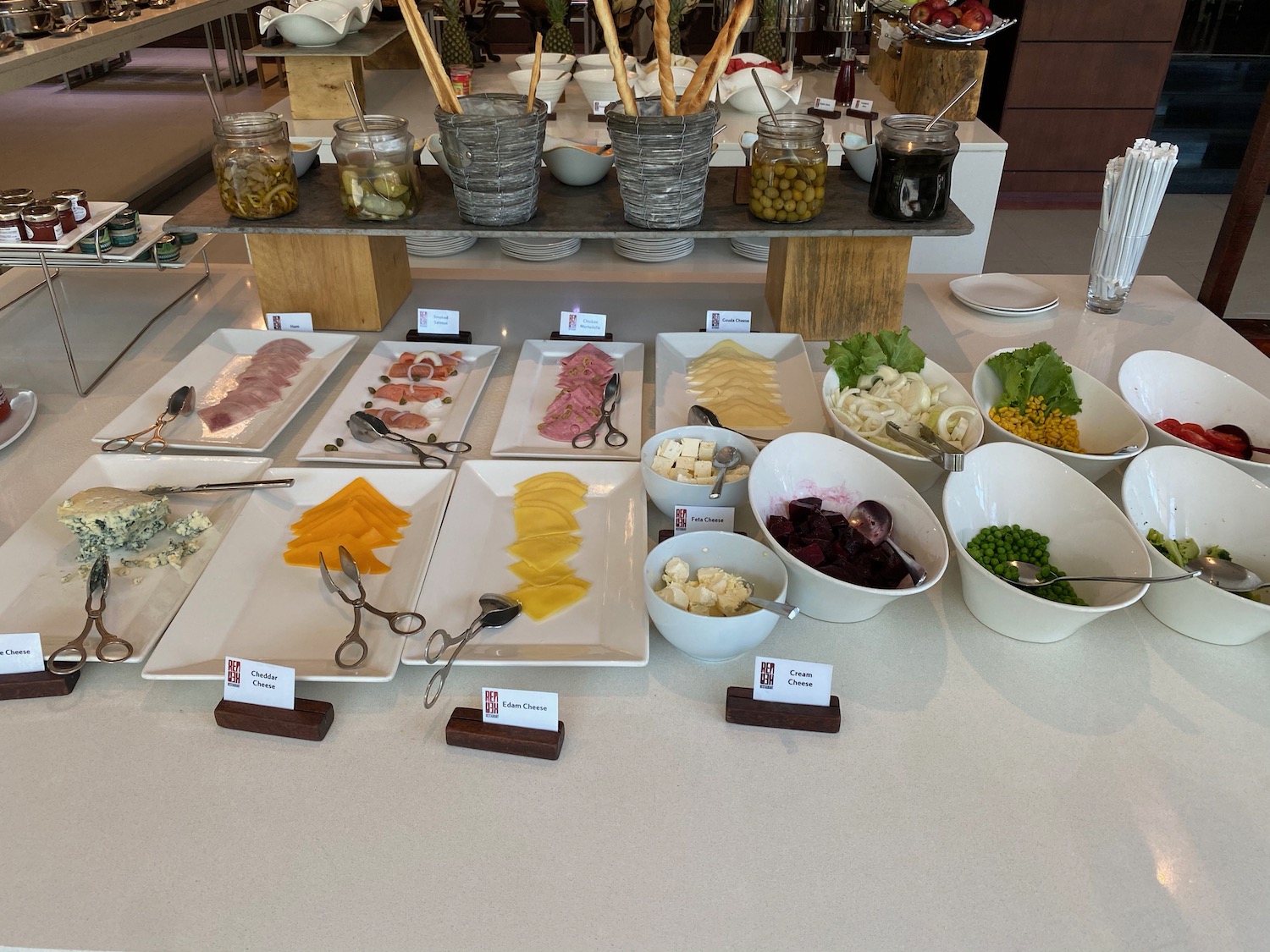 a table with different food items on it