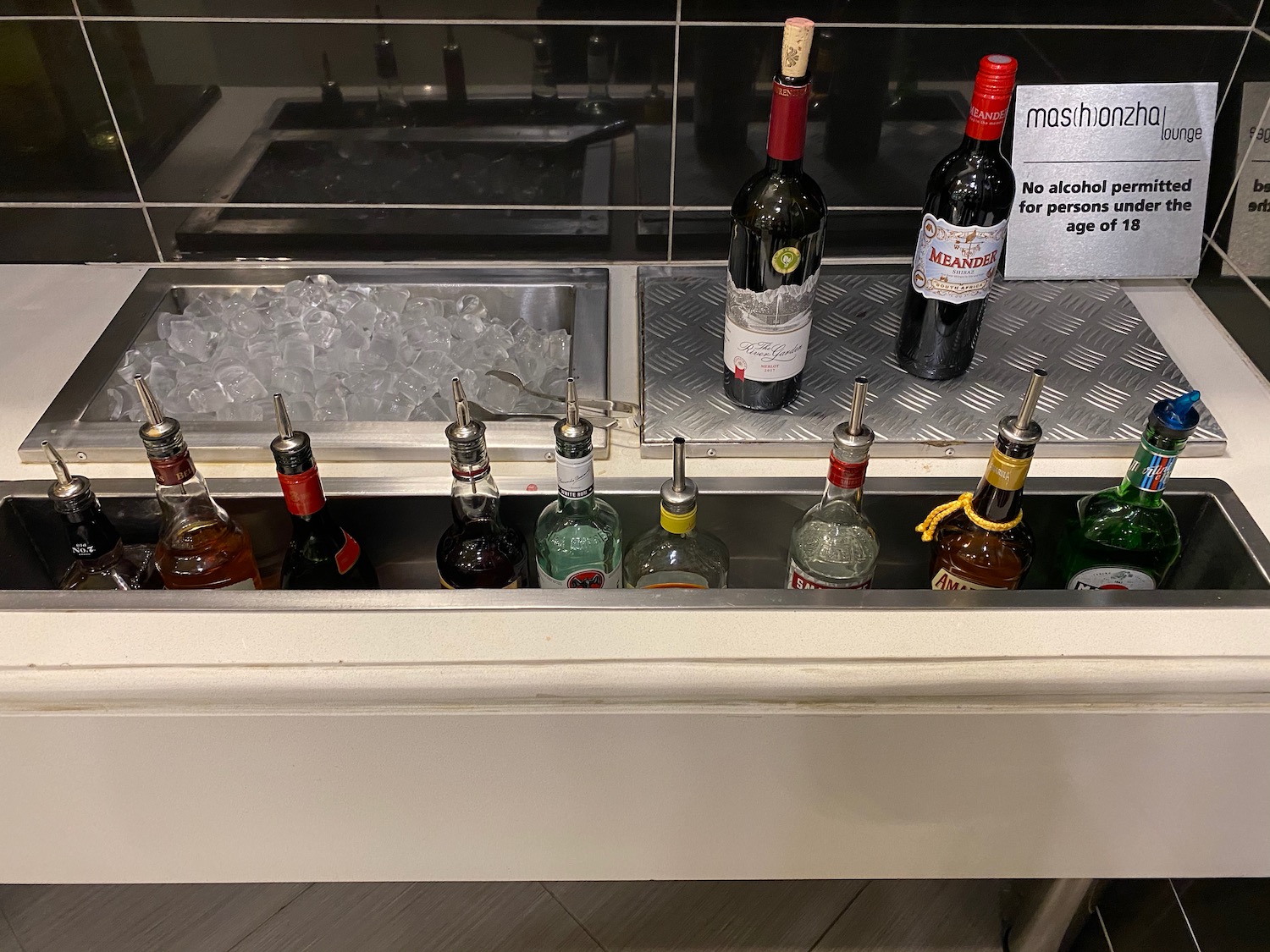 bottles of alcohol in a cooler