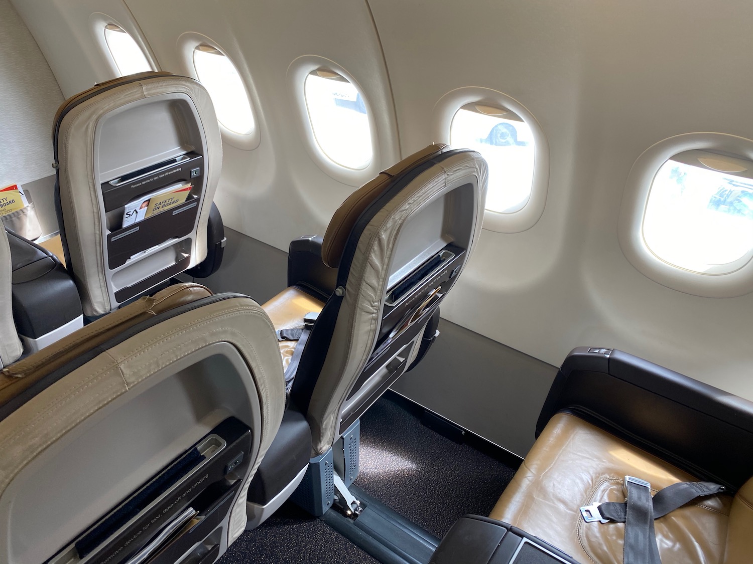 the seats in an airplane