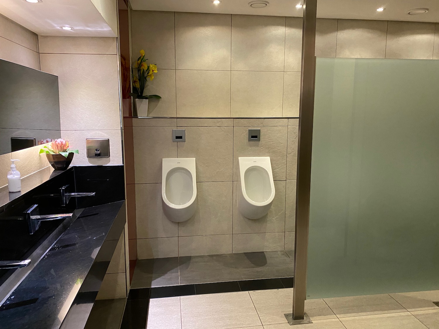 a urinals in a bathroom