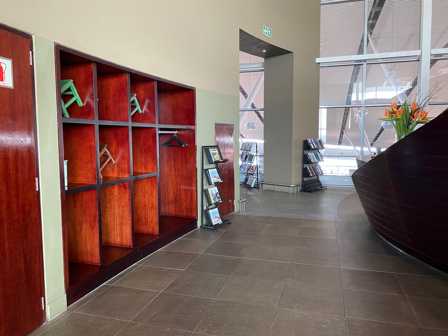 a shelf in a room