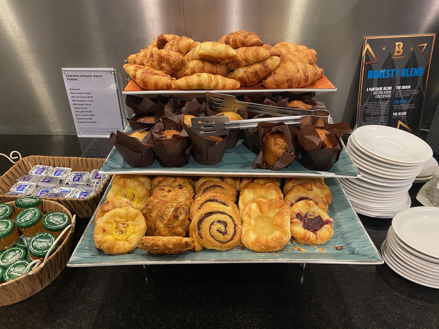 a tray of pastries and pastries